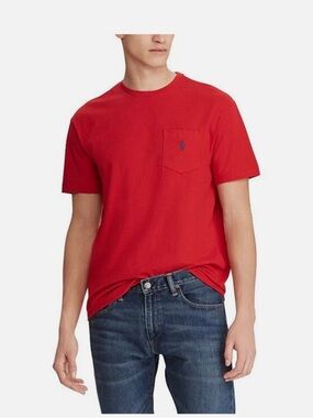 Polo by Ralph Lauren Red Crewneck Short Sleeve Pocket Tee